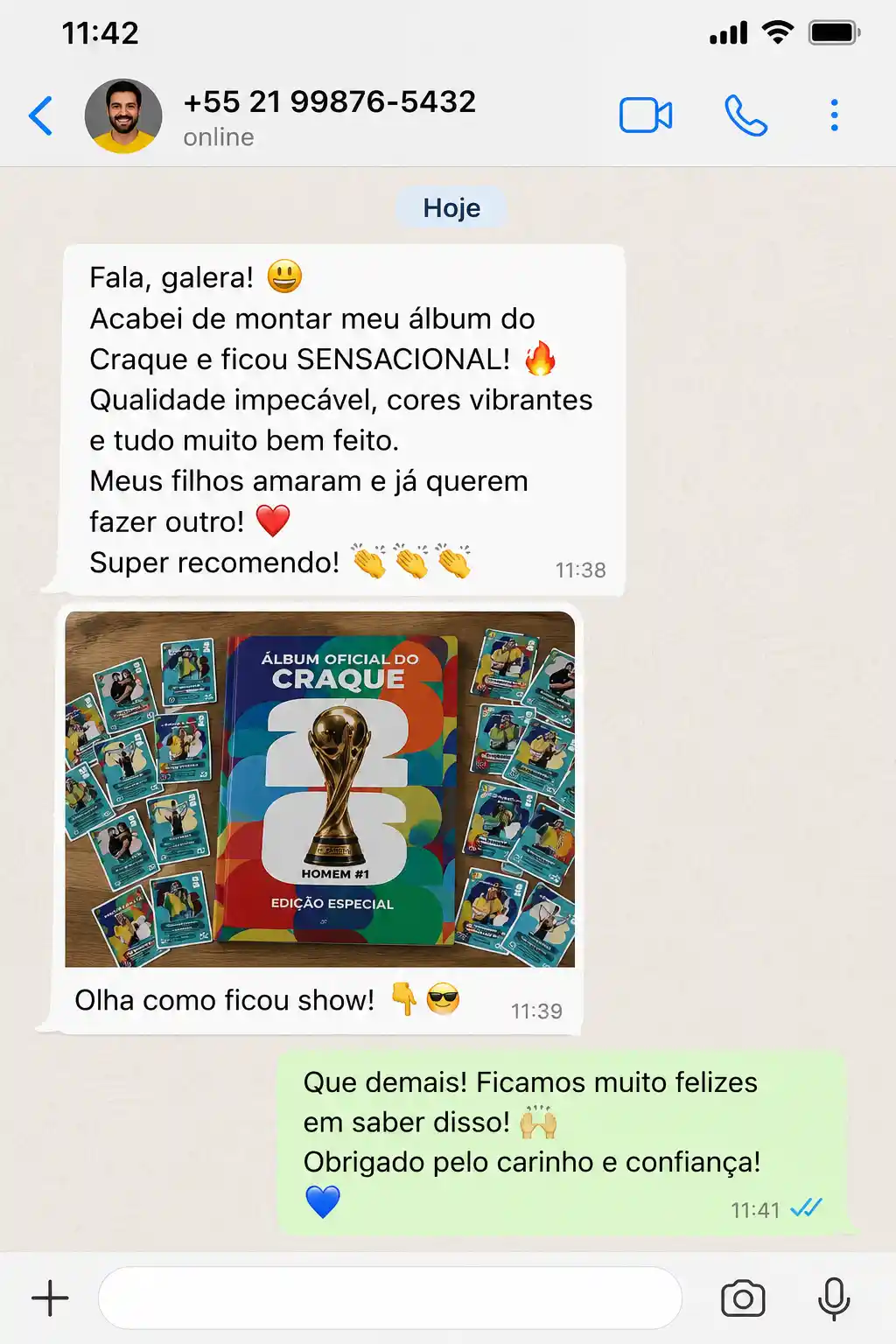 Depoimento de cliente satisfeito