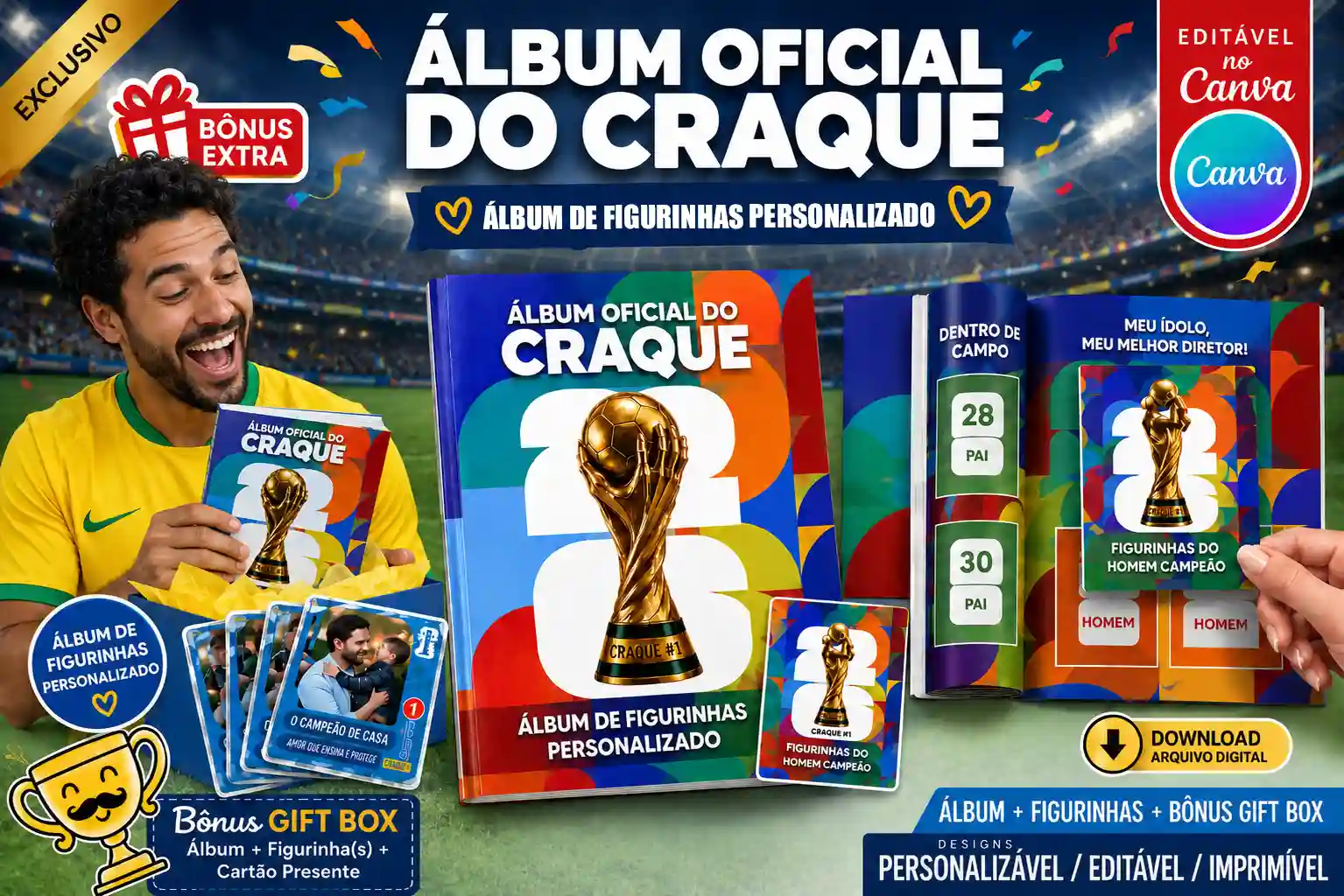 Álbum Oficial do Craque — Presente Personalizado de Figurinhas