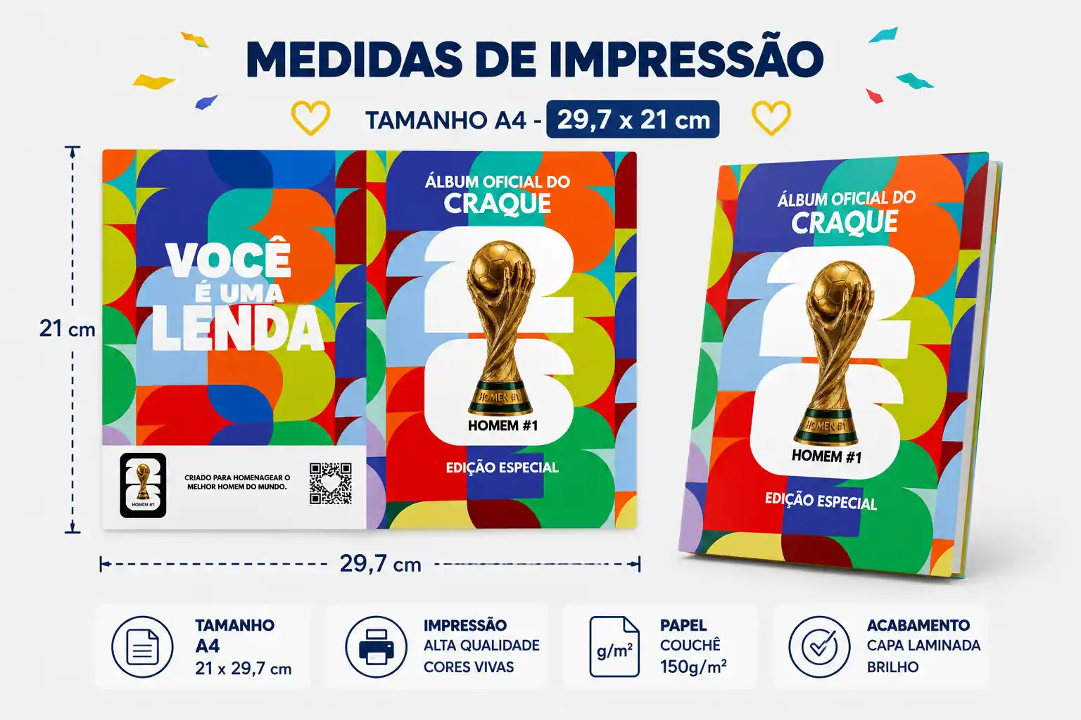 Formatos e Medidas do Álbum de Figurinhas